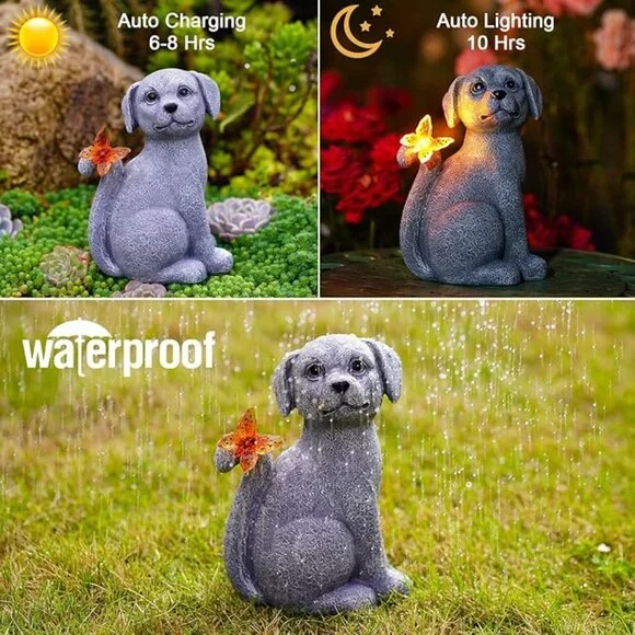 Nacome Solar Dog Outdoor Statues for Garden - Picture 2 of 8